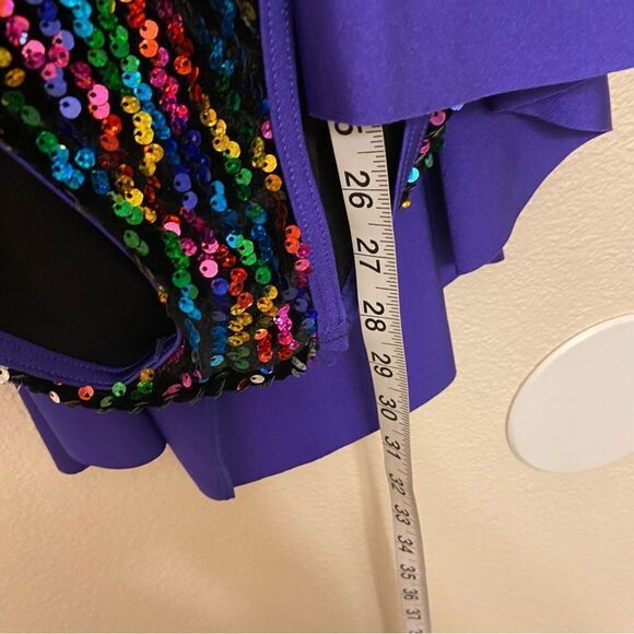 WEISSMAN Dance Costume lyrical jazz sassy feathers BOP TO THE TOP 13478 blue SA - Picture 10 of 12